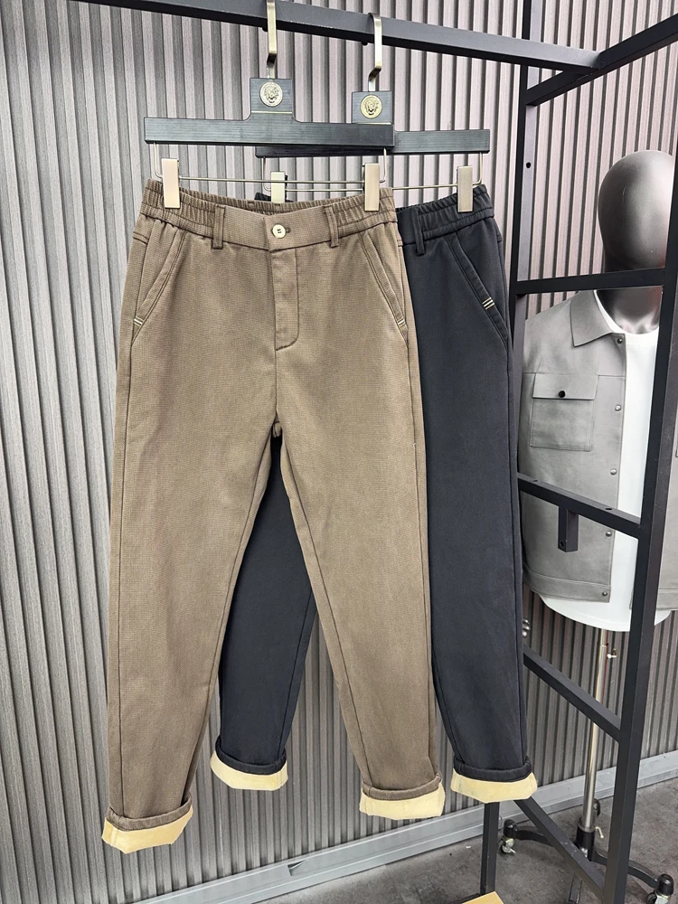 

Svip Luxury Lenzing Fce Lined Теплые прямые брюки Thi Повседневные брюки для мужчин Faionable Urban Sle Осенние ...