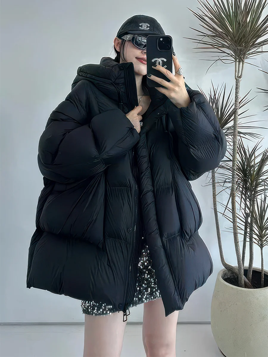 

Женская зимняя куртка-пуховик Thiened белого цвета, с капюшоном, теплая, стандартной длины, без бренда