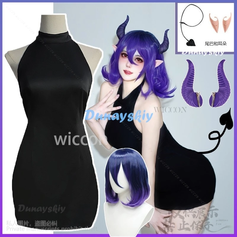 Anime Vermeil In Gold Cosplay Vermeil Costume Sexy Dress Halter Neck Backless Pullover Sleeveless Tail Horn Props Customized