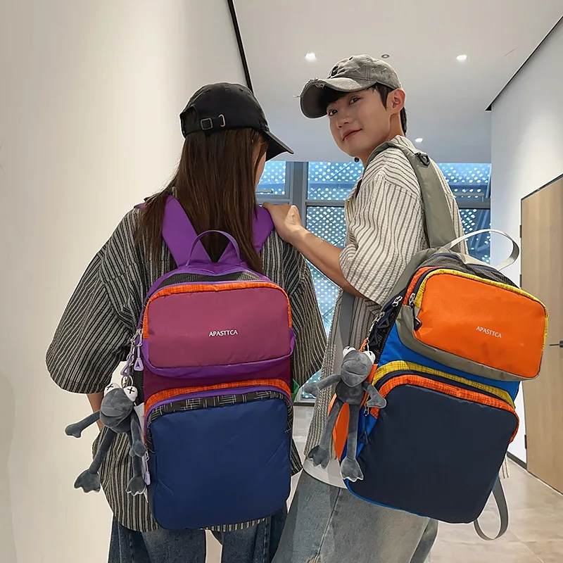 حقيبة ظهر للسفر من قماش النايلون المقاوم للماء، حقيبة ظهر متعددة الوظائف ذات سعة كبيرة على شكل جبل خفيف #2