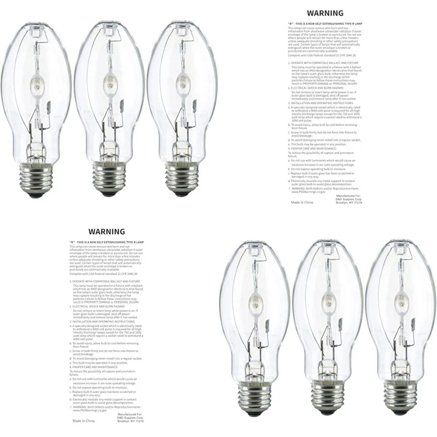 3 Pack MH70/U/MED 70W Metal Halide Bulb ED17 Medium Base Clear