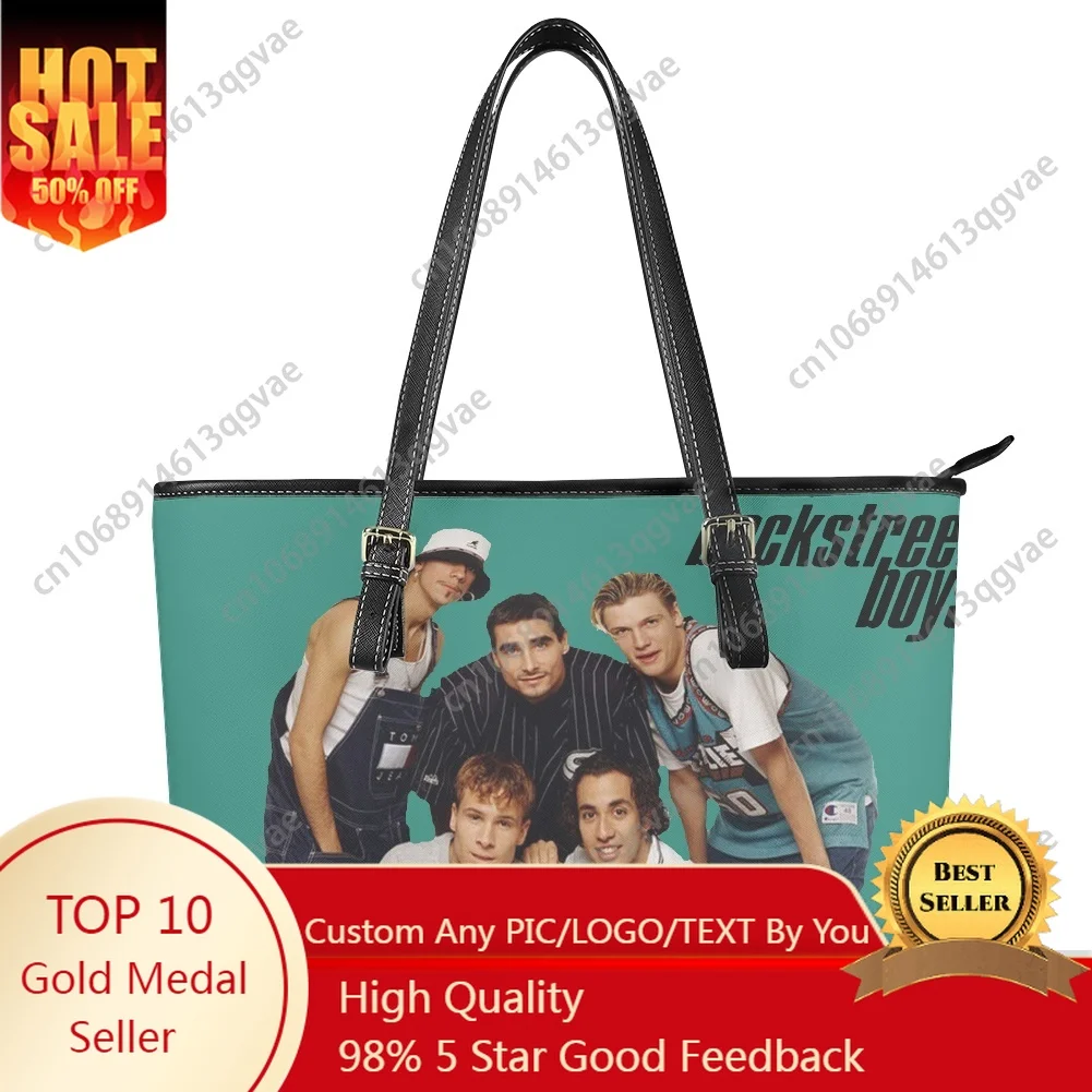 Hot Band Backstreet Boys BSB Custom Handbag Womens Mens Personalized Tote Bag Shoulder Bag Business Leather Purse Travel Bag