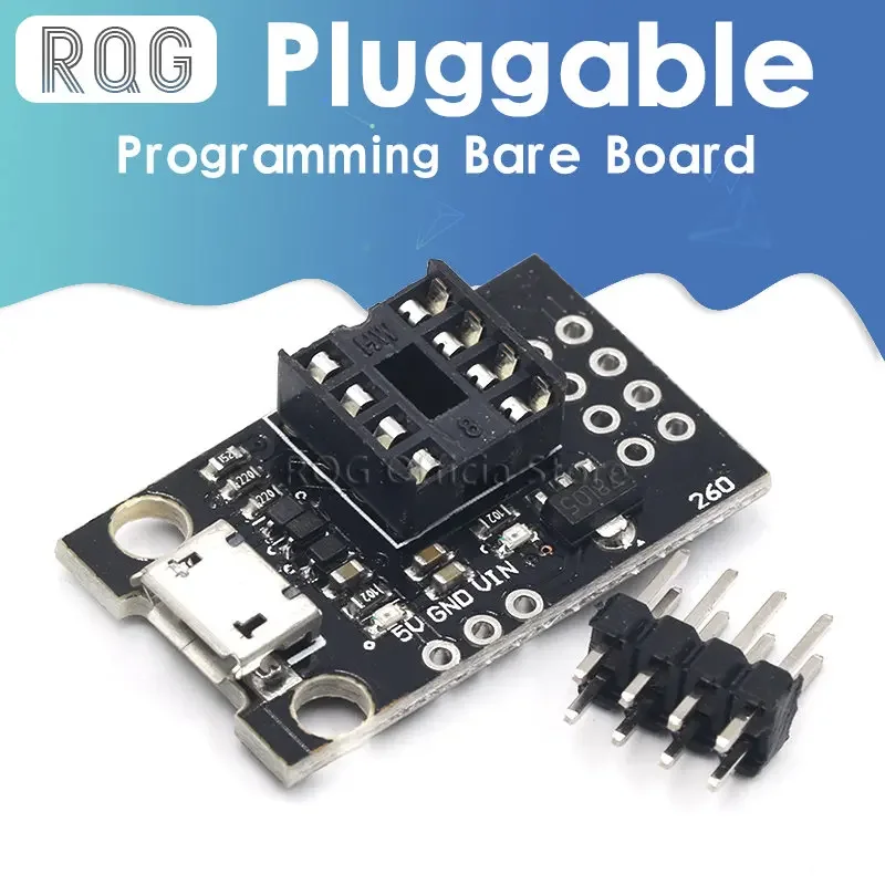 ATtiny13A / ATtiny25 / ATtiny45 / ATtiny85 Pluggable ATTINY Development Programming Bare Board