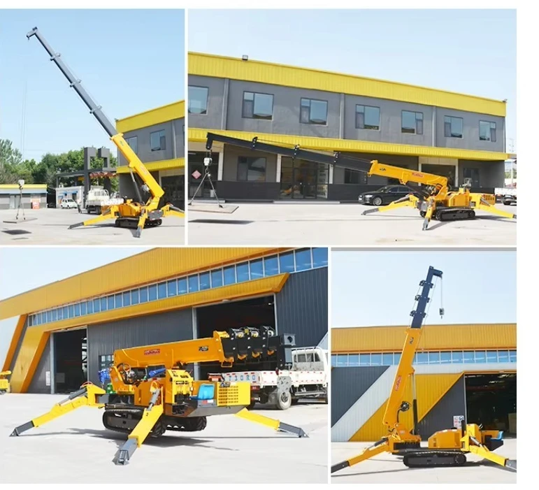 Customized Compact Spider Crane 3 5 8 Ton Zero Tail Swing Hydraulic for Narrow Aisle Lifting