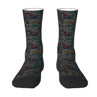 Calcetines bonitos de programador de codificación Nerd Geek para hombres y mujeres, calcetines cálidos con estampado 3D de ciencia Hacker, código de ordenador, calcetines deportivos de baloncesto