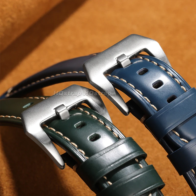 22mm 24mm High Quality Oil Wax Leather Watch Band for Panerai for Omega for Rolex Strap Sport Comfortable Universal Bracelet