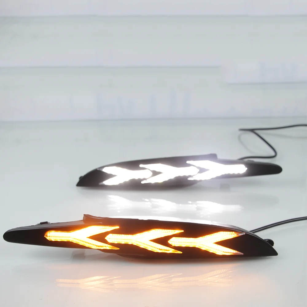 New Design Auto Daytime Running Light LED DRL Front Fog Light Head Fog Lamp Two Color Upgrade Accessories For MAZDA 3 2018