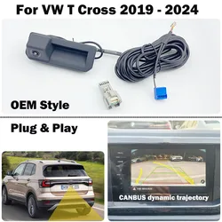 Car Reversing Rear View Camera For VW T Cross 2019 2020 2021 2022 2023 2024 MIB2 MIB3 Unit OEM style accessories Plug & Play
