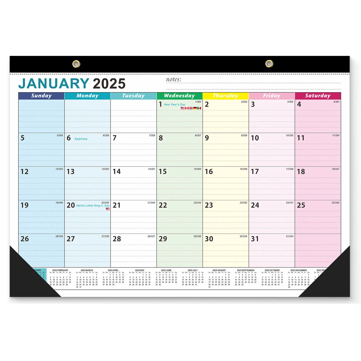 2025 Wall Calendar Two Year Planning Desk Calendar 18 Month Office Wall Calendar Practical Desk Planner