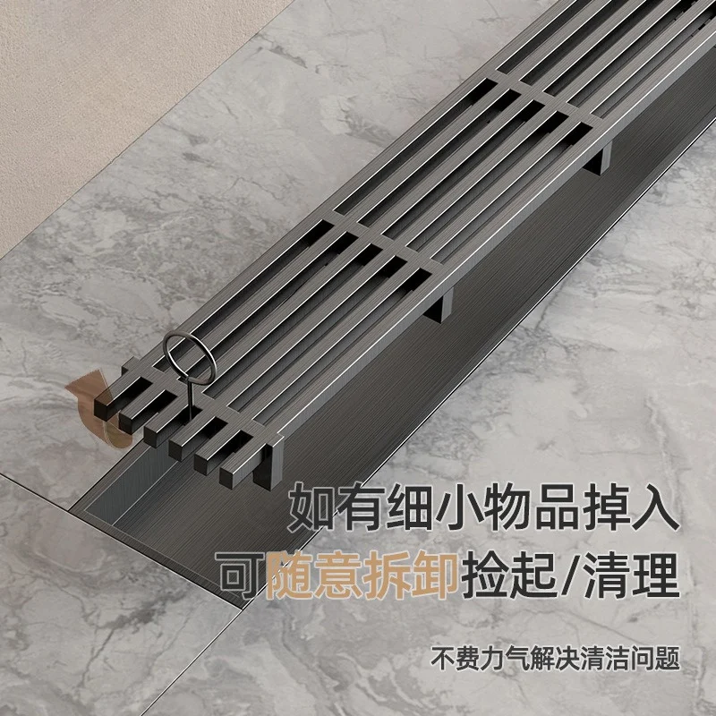 304 Stainless Steel Linear Floor Drain Custom Size Long Shower Drain For Bathroom Project Renovation
