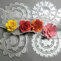 6 Styles Spiral Flower Metal Cutting Dies Scrapbook Embossing Circle Die Cuts Album DIY Craft Cutting Die 2023 New