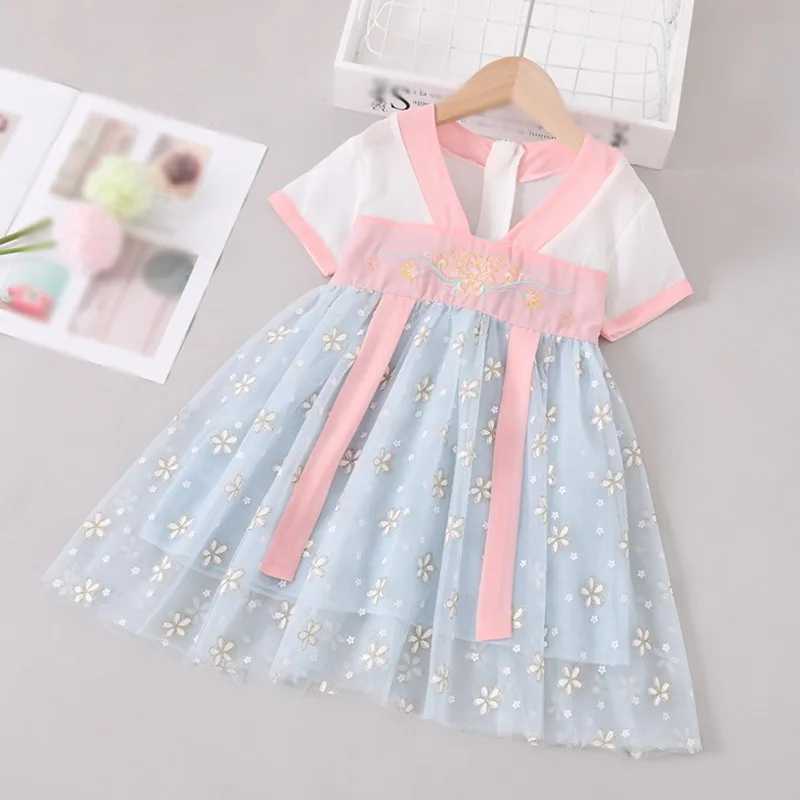 Summer Girls Dress Hanfu Super Fairy Skirt Little Girls Ancient Costume Children\'S Clothing Chinese Style Dress Fairy Clothes