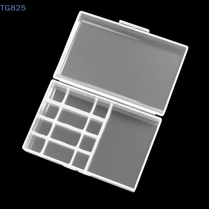 【AN】1Pcs Universal AA Battery Storage Box Transparent Plastic Battery And 4-in-1 Charging Cable Organizer Case