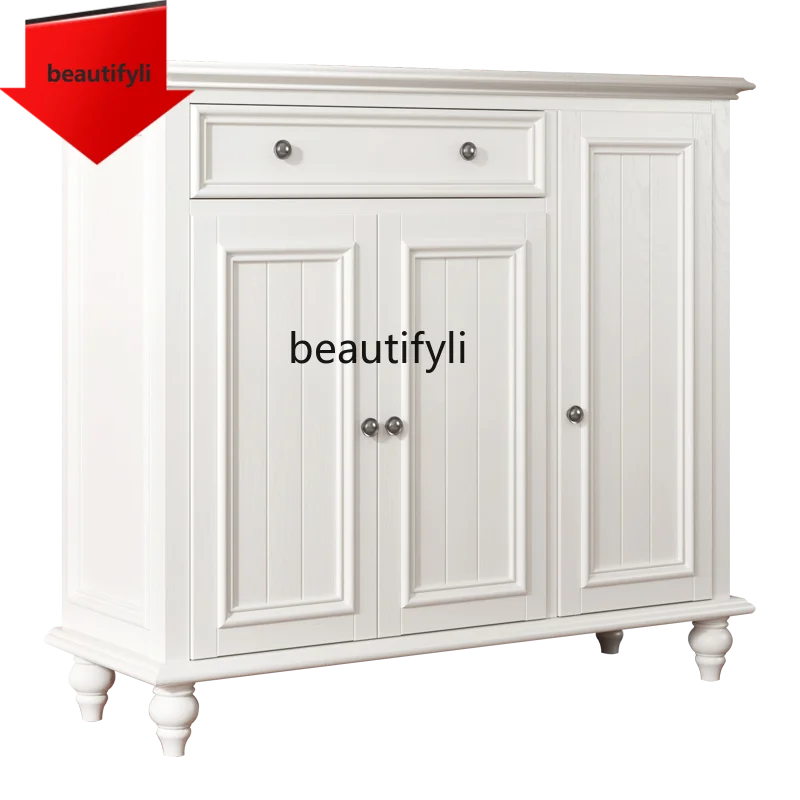 

K185 Solid Wood Shoe Cabinet Imported Living Room Entrance Cabinet Modern Simple Large Capacity Two-Door Three-Door Solid Wood