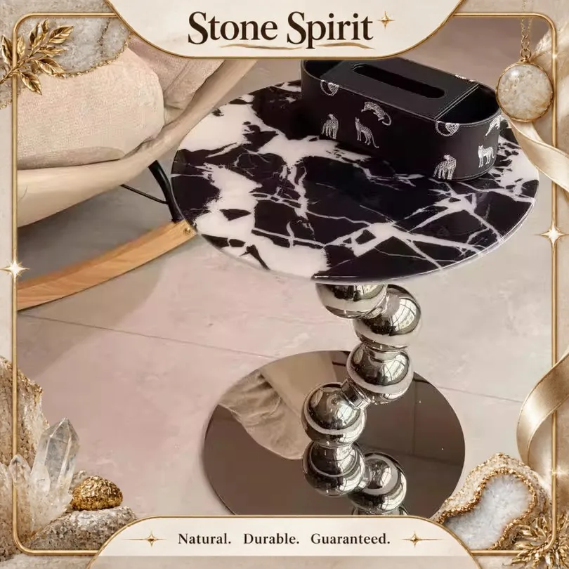 Italian Minimalist Furniture Coffee Shop Marble Side Table Creative Design Decoration Balcony Leisure Coffee Table Customized