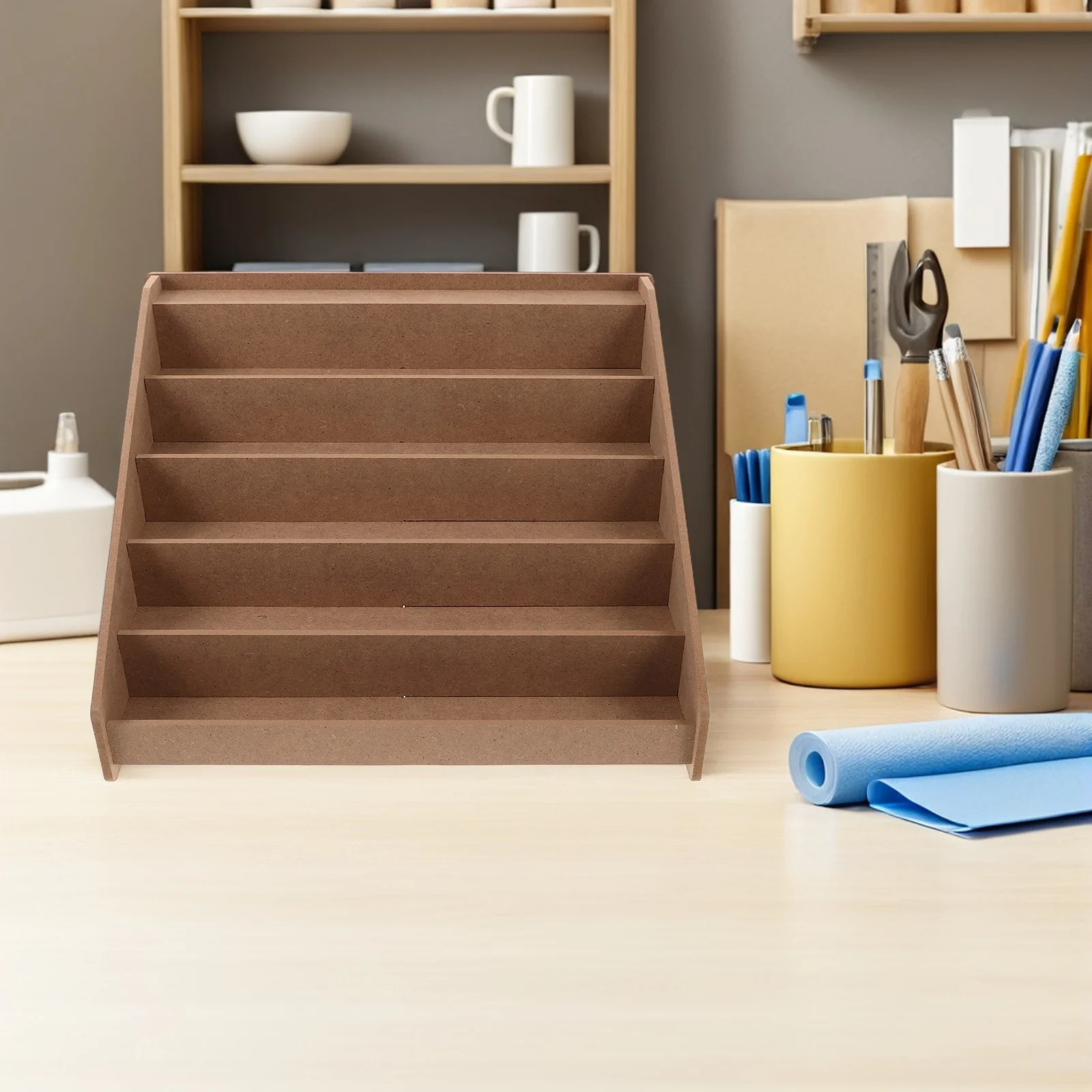 منظم الطلاء، حامل زجاجة الصباغ مكون من 5 طبقات، تصميم متعدد الوظائف، ورشة عمل فنية حرفية متينة #6