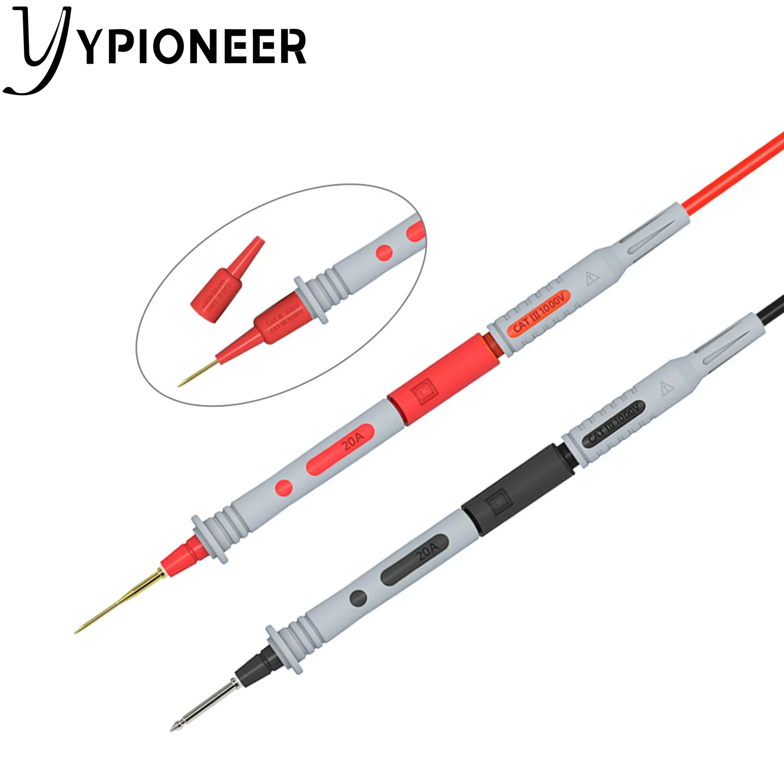 YPioneer-multímetro automotriz P1033B, Kit de cables de prueba con Clip de perforación de alambre, sondas de perforación, Cable de prueba de extensión de enchufe Banana de 4mm