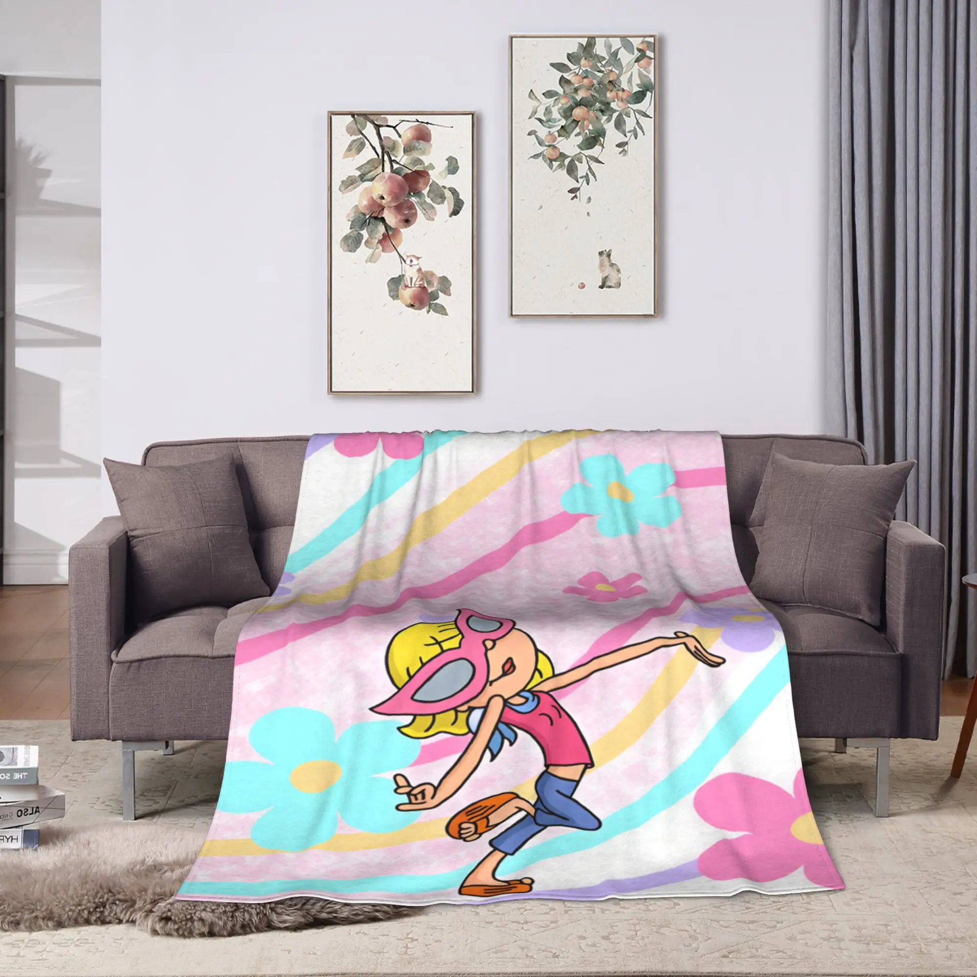 Lizzies Cartoon McGuires Flannel Blanket  Soft Durable Throw Blanket for Bedroom Camping Print Bedspread Sofa Bed Cover