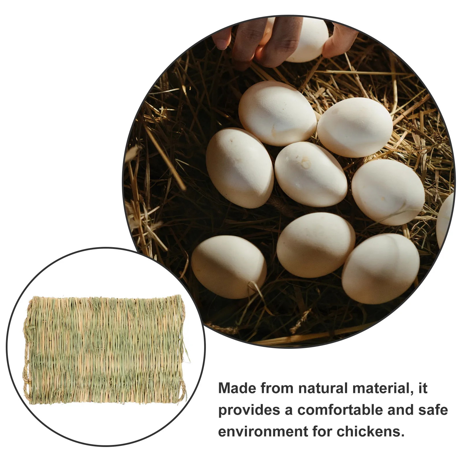 

2pcs Straw Weaving Nest Box Mat Chicken Nesting Pads for Eggs Breathable Mats Pet Supplies Rabbit Hamster Cage Accessories