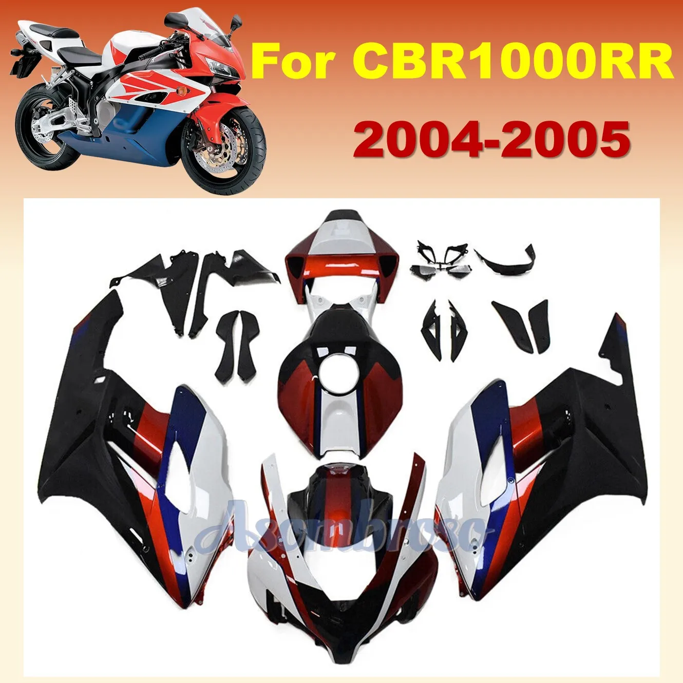 

New Motorcycle Fairing Suitable for Honda CBR 1000RR 2004 2005 Cowling cbr 1000rr 04 05 ABS plastic body kit