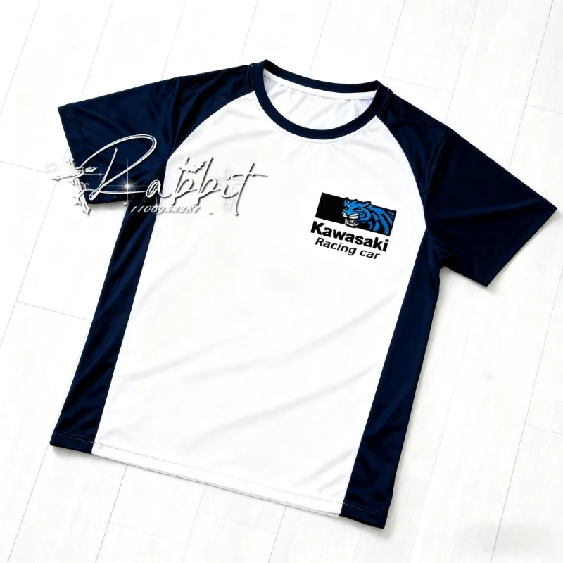 2025/26New Kawasaki Racing Team Fashion Retro 3D Printed Quick Drying Cycling T-shirt Casual Sports MOTO Off Road Racing T-shirt