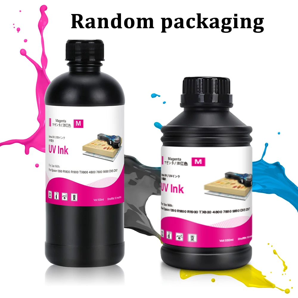 500ml tuszu LED UV do wszystkich płaskich drukarek UV Epson, do modeli Epson 1390 R1800 R1900 TX800 4800 7880 9880 DX5 DX7 — zdjęcie produktu 3