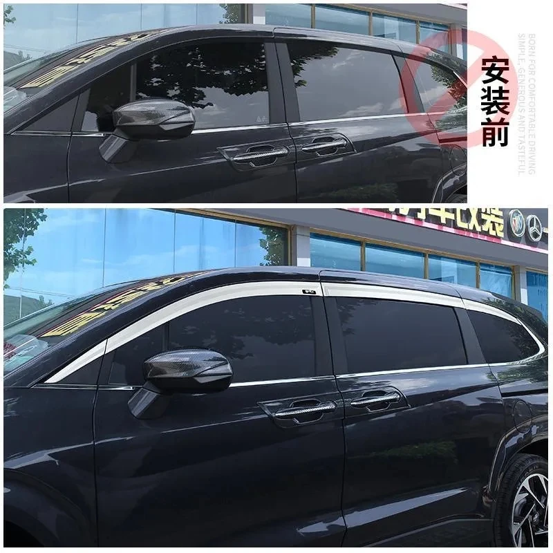 Aluminum alloy material Car door rain shield, window rain eyebrows For Hyundai CUSTIN 2020