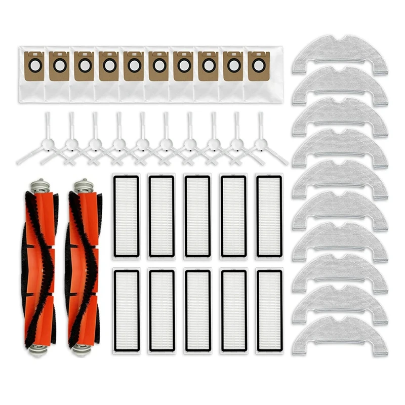 Untuk Xiaomi Dreame D10 Plus RLS3D, Z10 Pro, L10 Plus Robot vakum penggantian bagian sikat Hepa Filter bantalan pel kantong debu