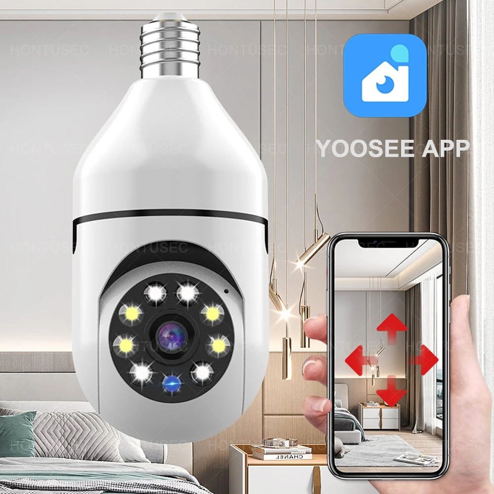 Yoosee E27 WiFi Bulb Camera 3MP Wireless IP PTZ Colorful Night Vision Two Way Audio Auto Tracking Security Surveillance Camera