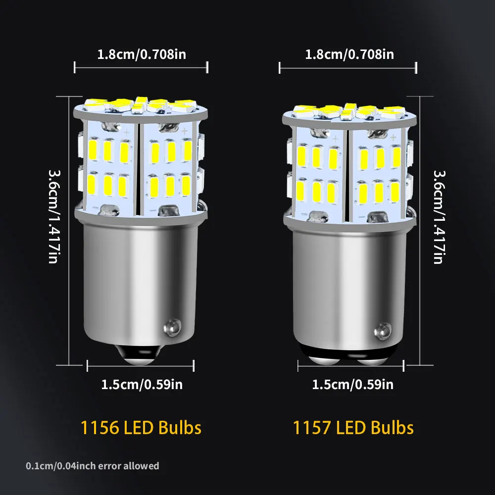 2/4/6/10PCS Ultra Bright P2MAX LED Bulbs 1156 BA15S S25 G18 P21W 1157 BAY15d P21/5W 12V White Car Brake Reverse Fog Drive Lights