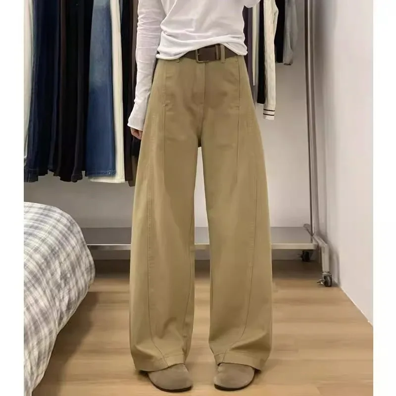 

High Waist Straight Leg Wide Leg Jeans Women's Autumn New Style Loose Fit Slimming Drapey Solid Color Versatile Denim Women Pant