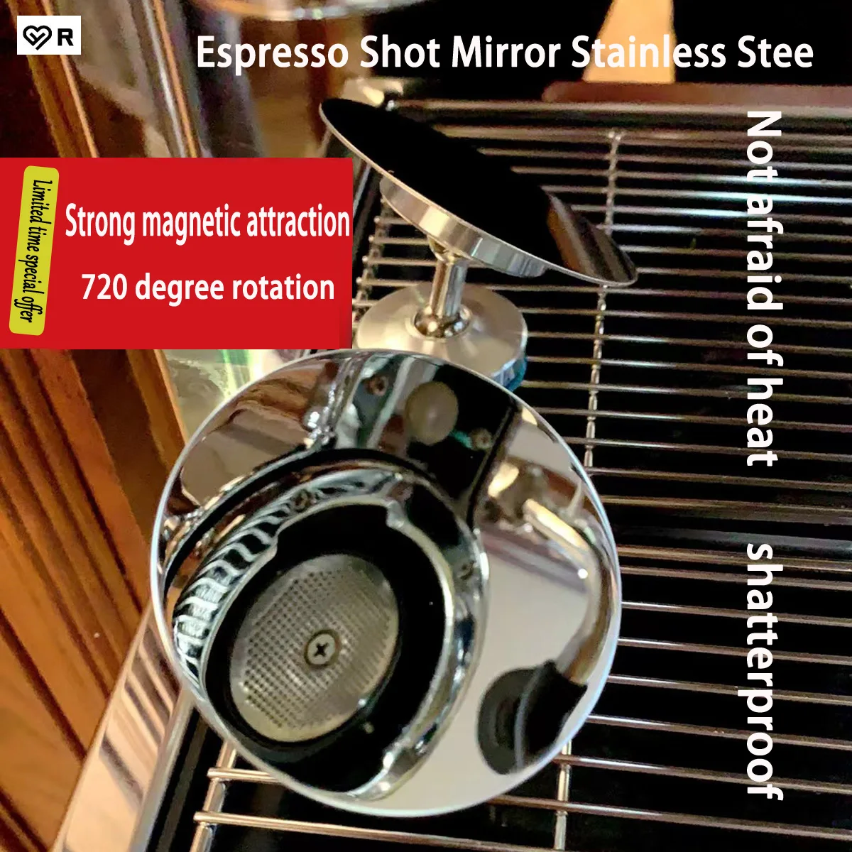 

Espresso Shot Mirror Stainless Steel sun resistant wear-resistant rotating bracket Flow Rate Observation Coffee Machine Accesso