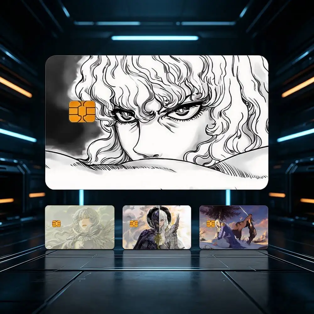 cartoon Griffith Guts Berserk HD Waterproof Card Skins Protective Stickers for Credit Bank Game Cards