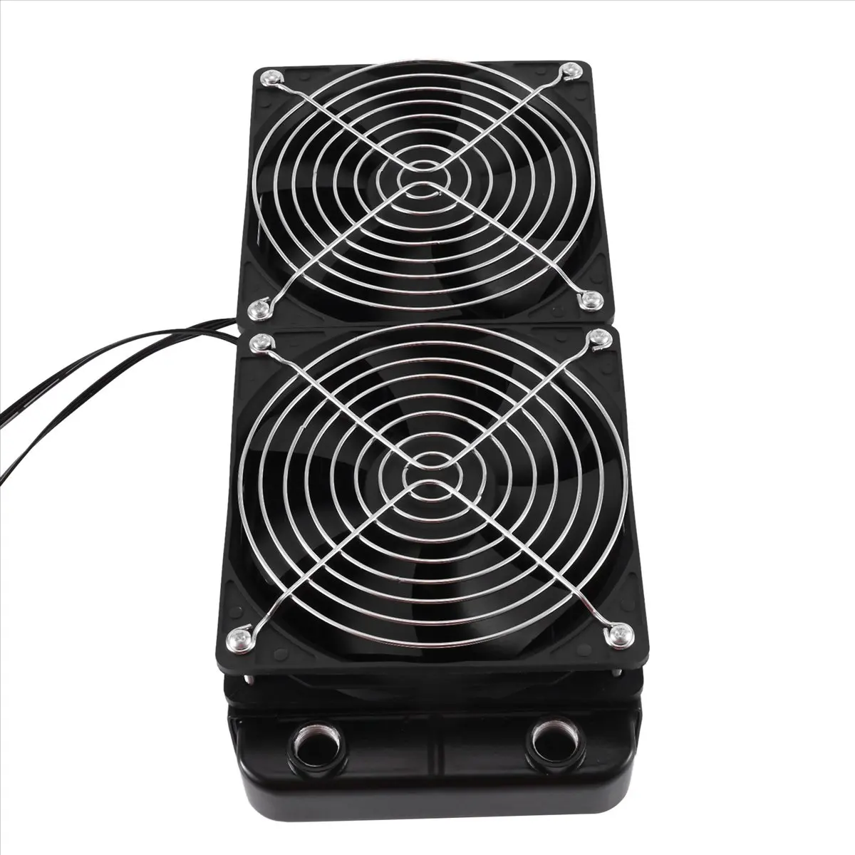 A64I Aluminum 2 Fans 240mm 10 Pipe Water Cooling Cooler Computer Radiator with Fan for CPU PC Water Cooling System, Threaded