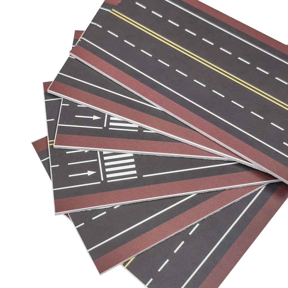 N Scale Miniature Traffic City Road Scenery PVC Board for 1:150 Building Kits Diy Modeling Material Urban Road Layout/Landscape
