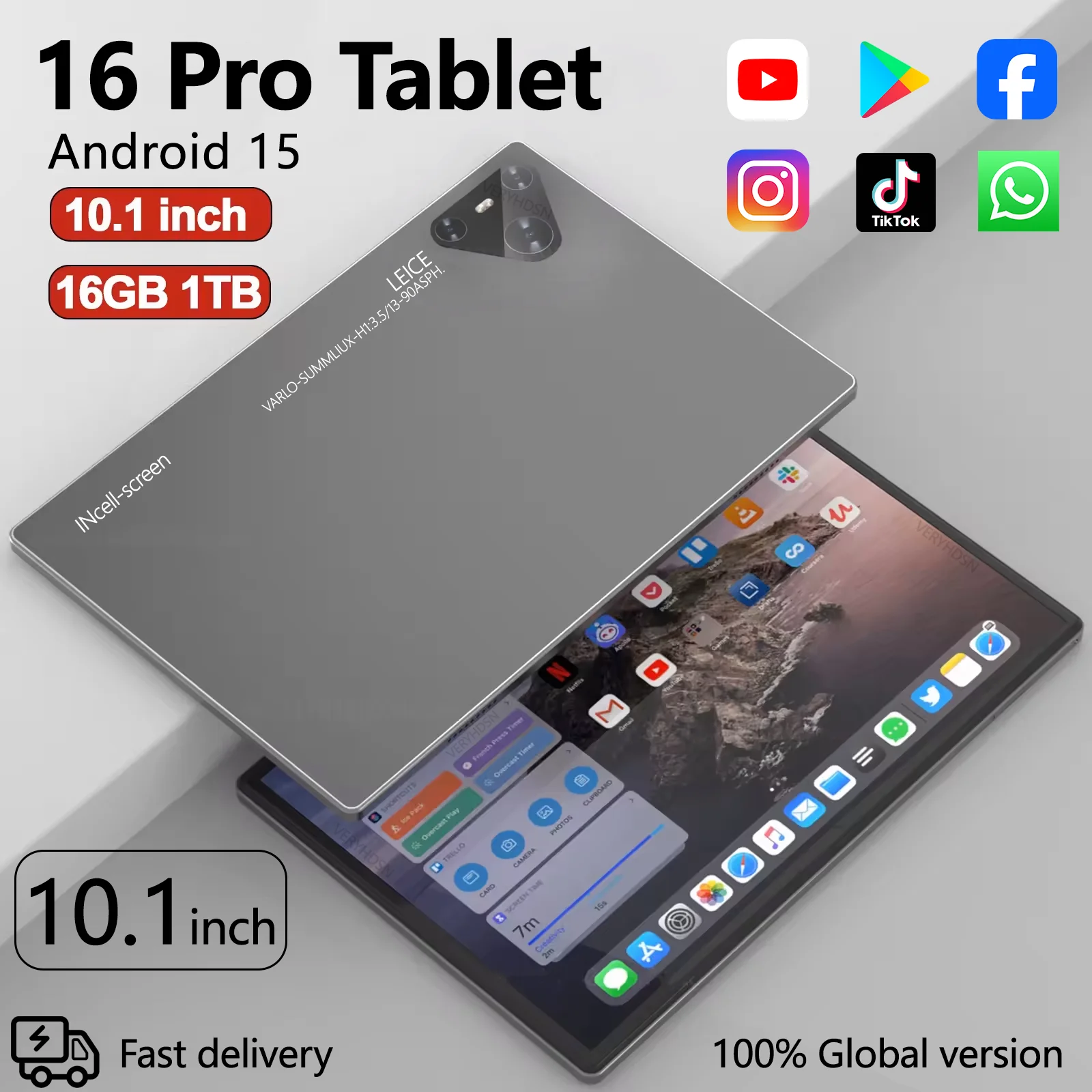 2024 Tablets Android 12 Pad 16 Pro 16GB+1TB Original Tablette Xioami 5G Dual SIM Card Or WiFi Global Version 10000mAh Tablet PC