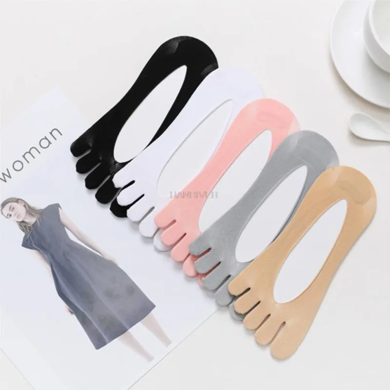 Calcetines de compresión ortopédicos con punta para mujer, forro de corte ultrabajo con pestaña de Gel, transpirables/absorbentes del sudor/desodorante/invisibles