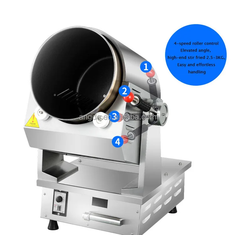 Robô Tambor Cozinhar Máquina, Fogão de alimentos inteligente antiaderente, Fritadeira Automática Máquina De Gás, Custom