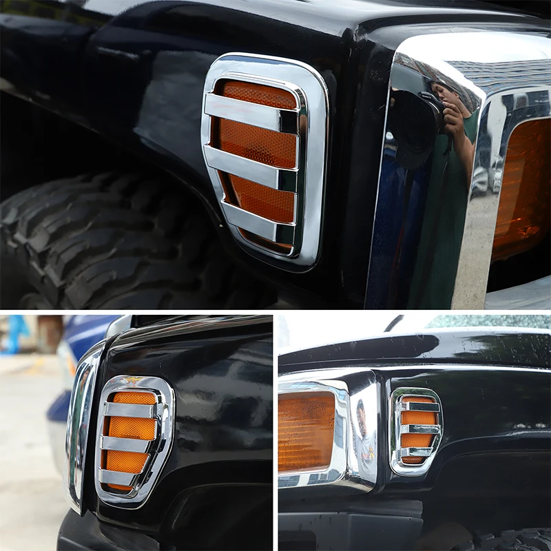 

For Hummer H3 2005-2009 ABS plastic bright light Car Side Fender Turn Signal Light Decoration Cover Lamp Guards Accessories
