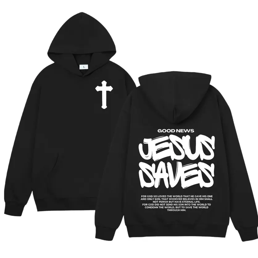 

Mens Classic Jesus Saves Bible Christian Religious Clothes 90s Spring Autumn Oversized Pullovers High Quality Sweatshirts Unisex