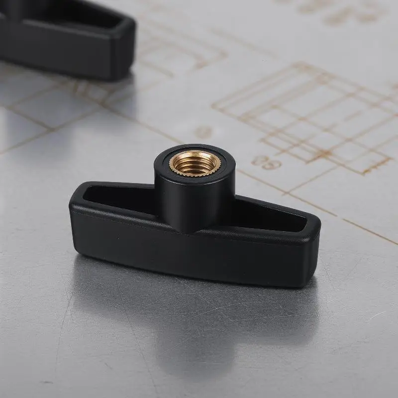 2Pcs M6 M8 M10 Head Diameter 65#T Type Hand Tighten Nuts Wing Plastic Head Hand Knob Blind Hol Nut