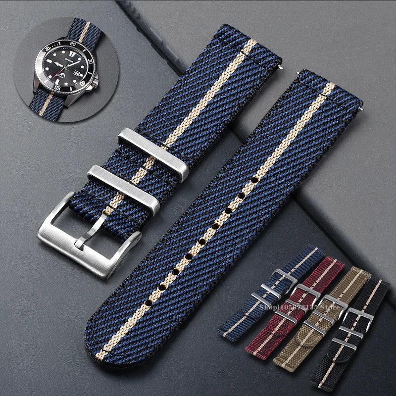 Nylon Watch Strap 20mm 22mm for Seiko for Omega for Tudor Universal Bracelet Woven Canvas Fabric Band Quick Release Wristband