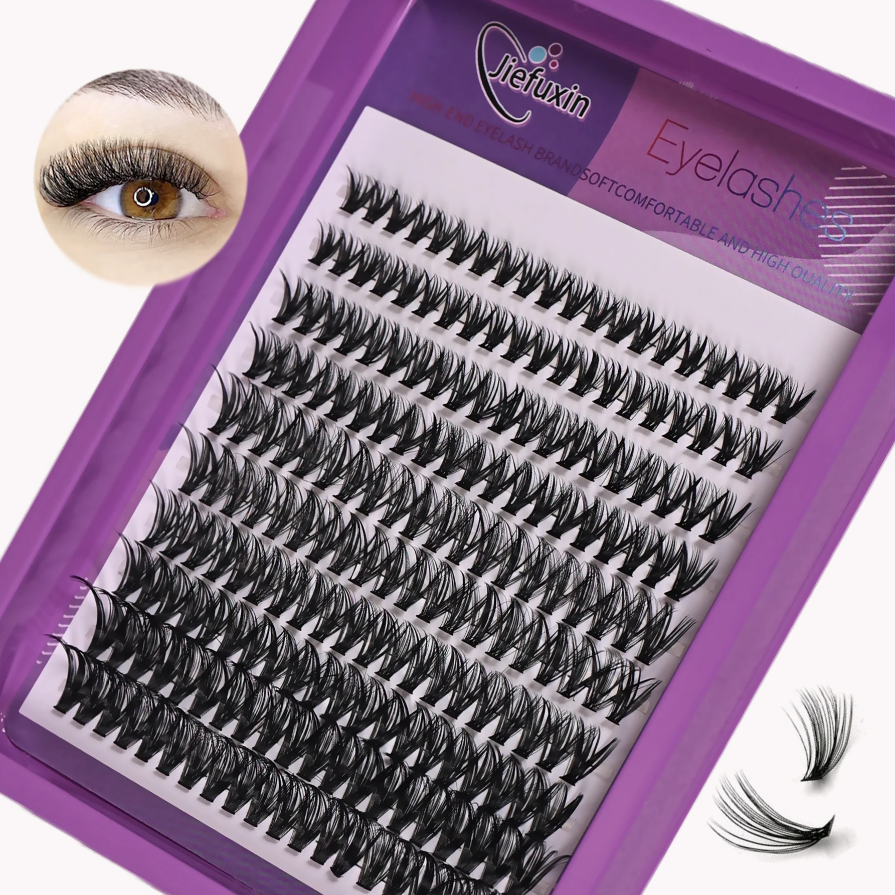 Pestañas individuales 8-16mm 200 Uds pestañas en racimo aspecto Natural bandeja mixta DIY extensión de pestañas volumen grupos de pestañas largas