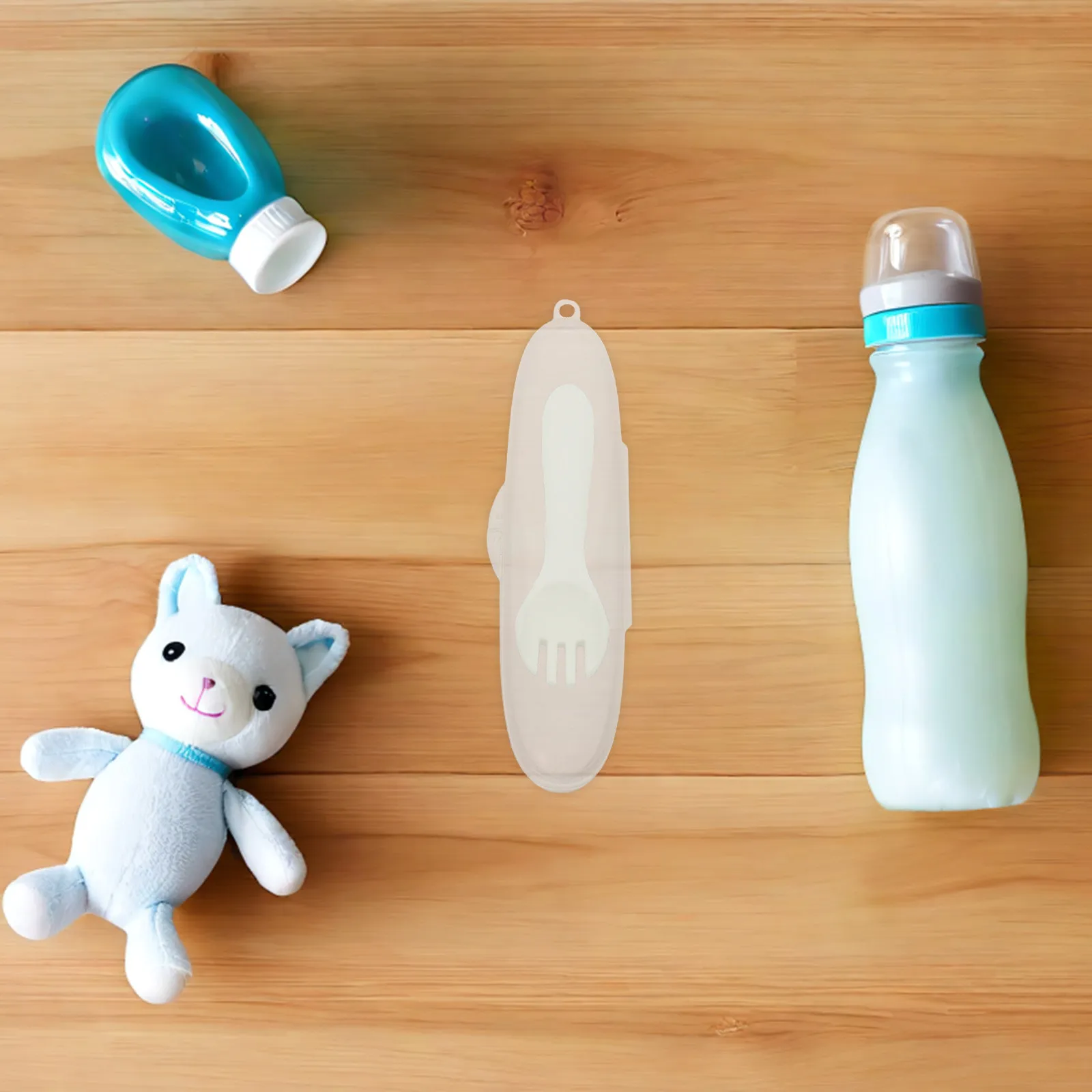 8Pcs Transparent Silicone Utensil Holder for Babies Spoon Fork Storage Box Dustproof Compact Portable Baby Cutlery Organizer