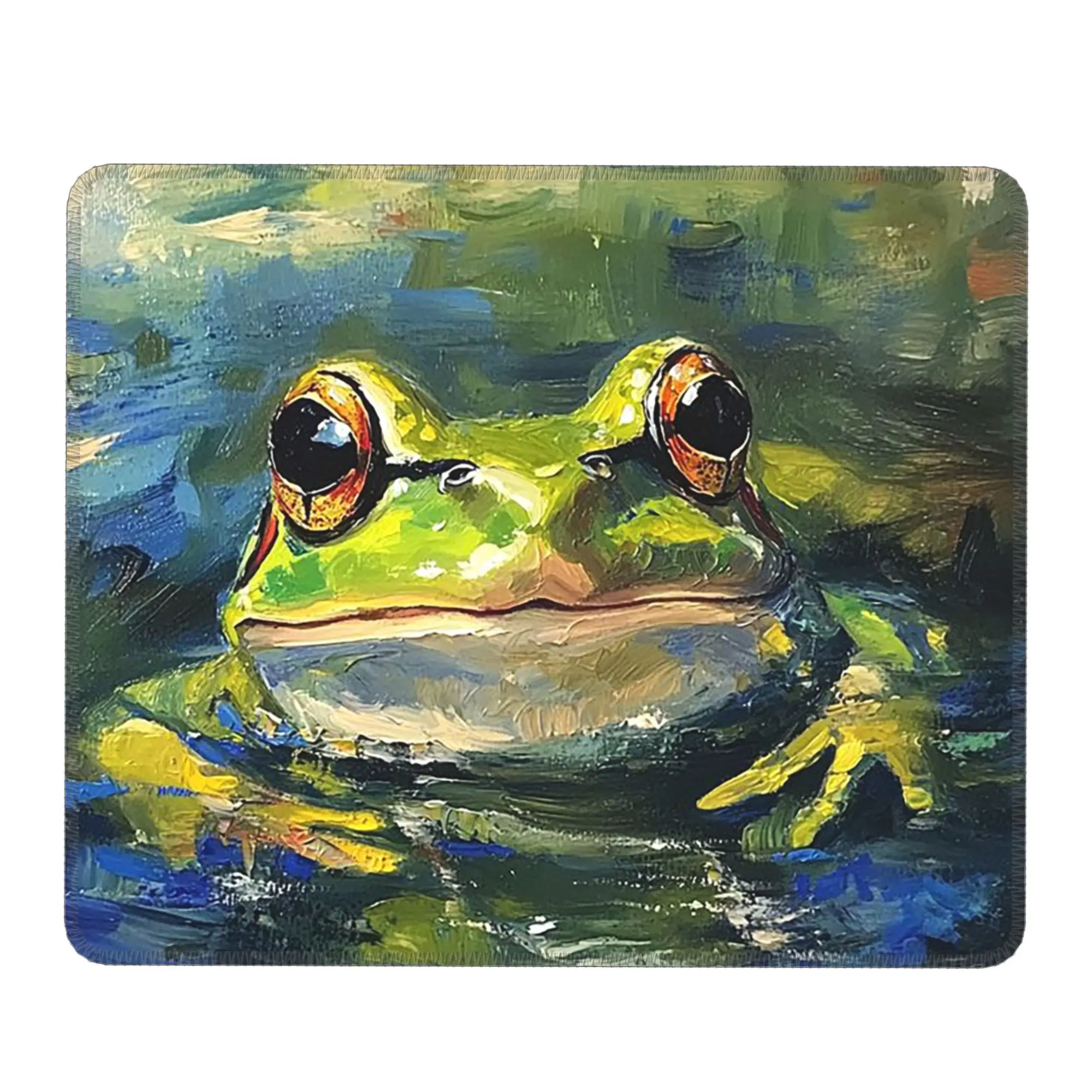 Vibrant Nature Green Frog On The Plant Mouse Pad Computer Keyboard Mouse Mat Gamer Laptop Desk Mat Office Accessories Table Mats