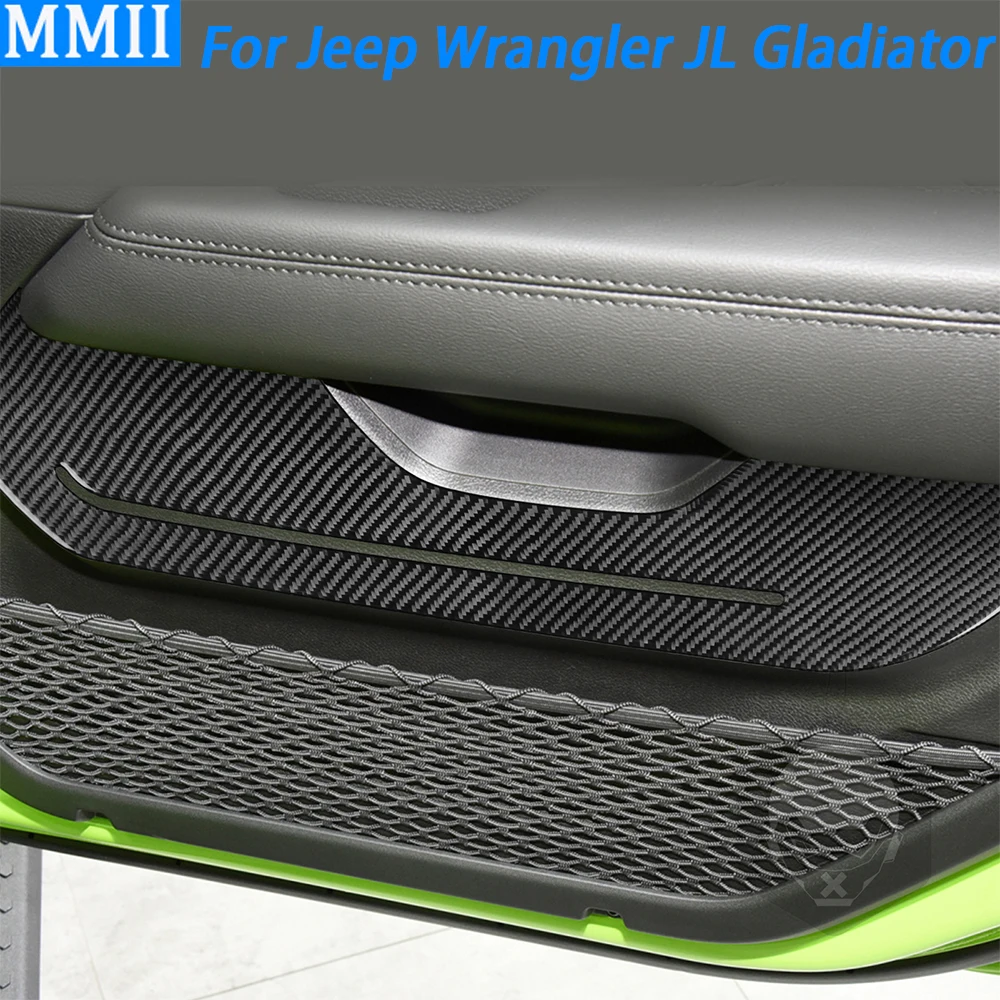 

For Jeep Wrangler JL 2018-2023 Gladiator 2020-2023 Carbon Fiber Front Door Panel Trim Cover Car Interior Accessories Sticker