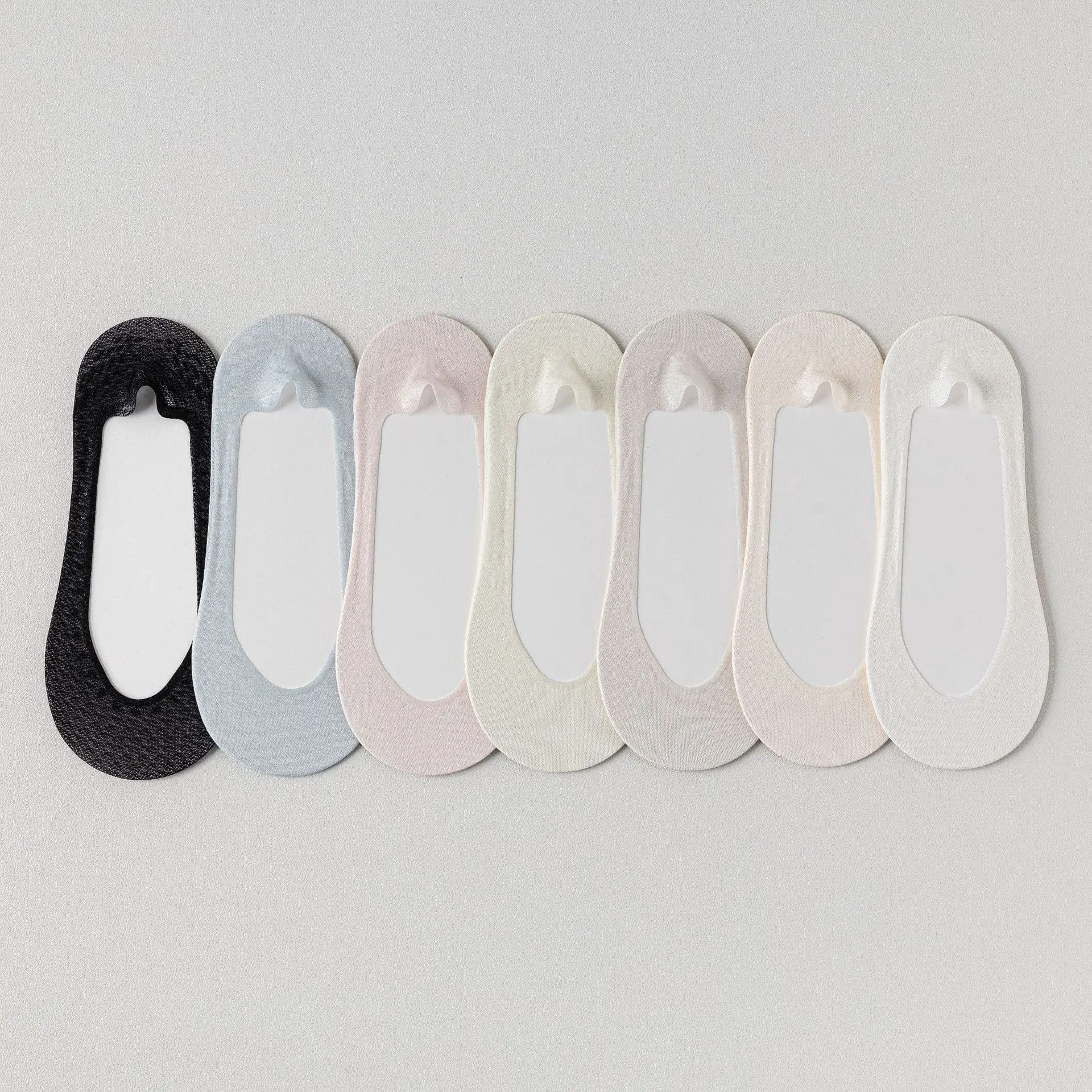 Femmes chaussettes pantoufles décontracté été mince respirant coupe basse bateau chaussettes femmes couleur unie Silicone antidérapant Invisible No Show chaussettes