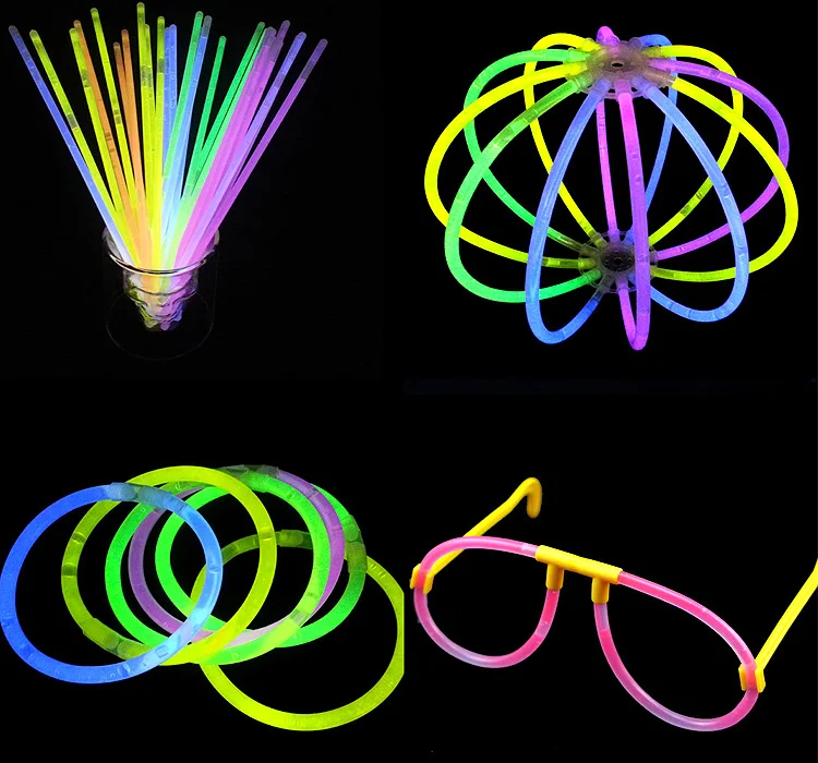 Party lampa fluorescencyjna kije bransoletki naszyjniki Neon na wesele świecące kije kolorowe blask Stick