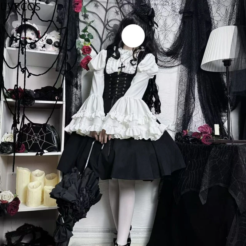 Japanese Sweet Girls Kawaii Cute Lolita Flare Sleeve Blouses Victorian Y2k Aesthetic Ruffles Shirts Tops Women Jk Loose Blusas
