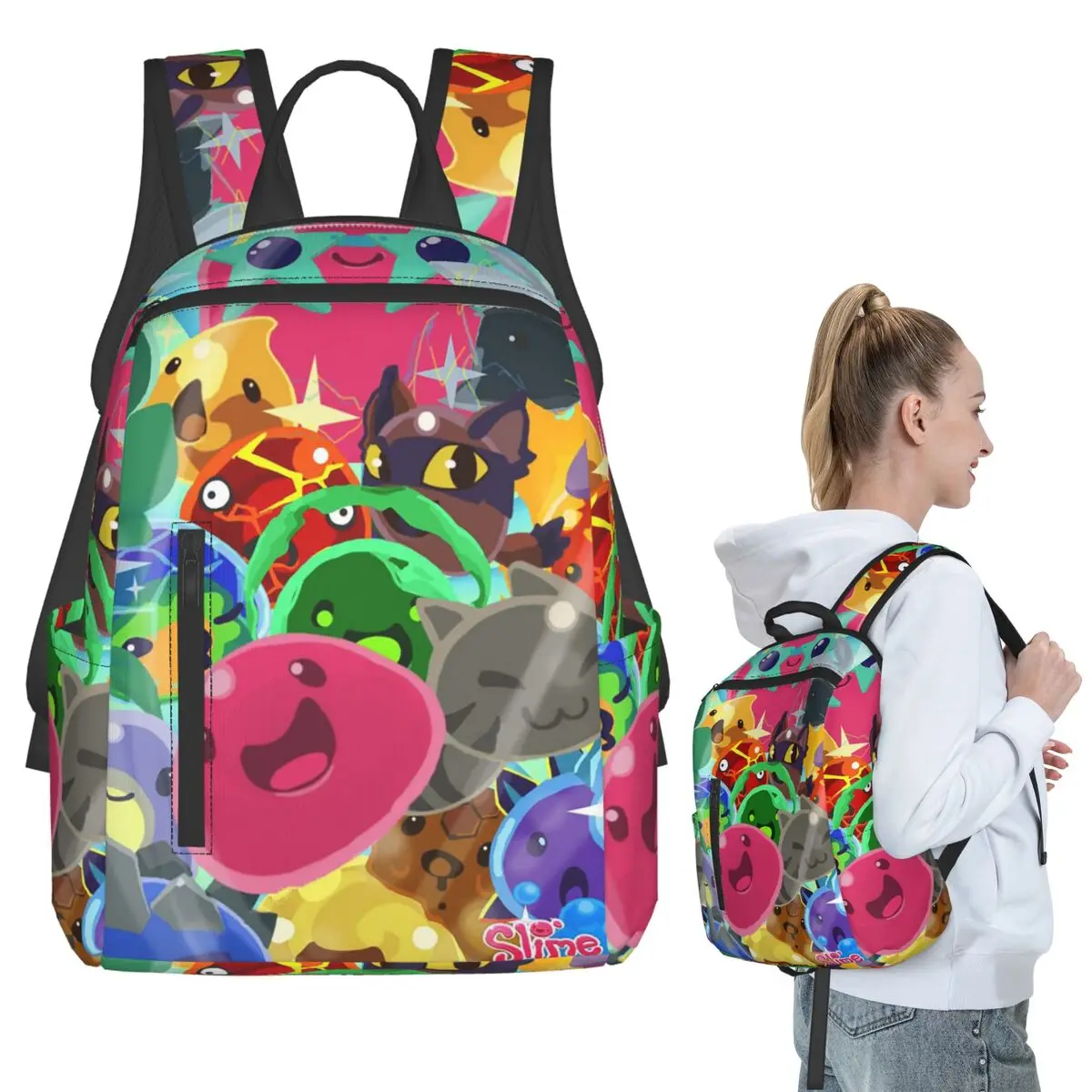 

Slime Rancher Cartoon Game Anime Cute Backpack Student BookBag Kids School Bag Computer Shoulder Bags Men Women